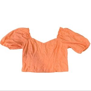 Wild Fable Orange Eyelet Crop Top Size XXL